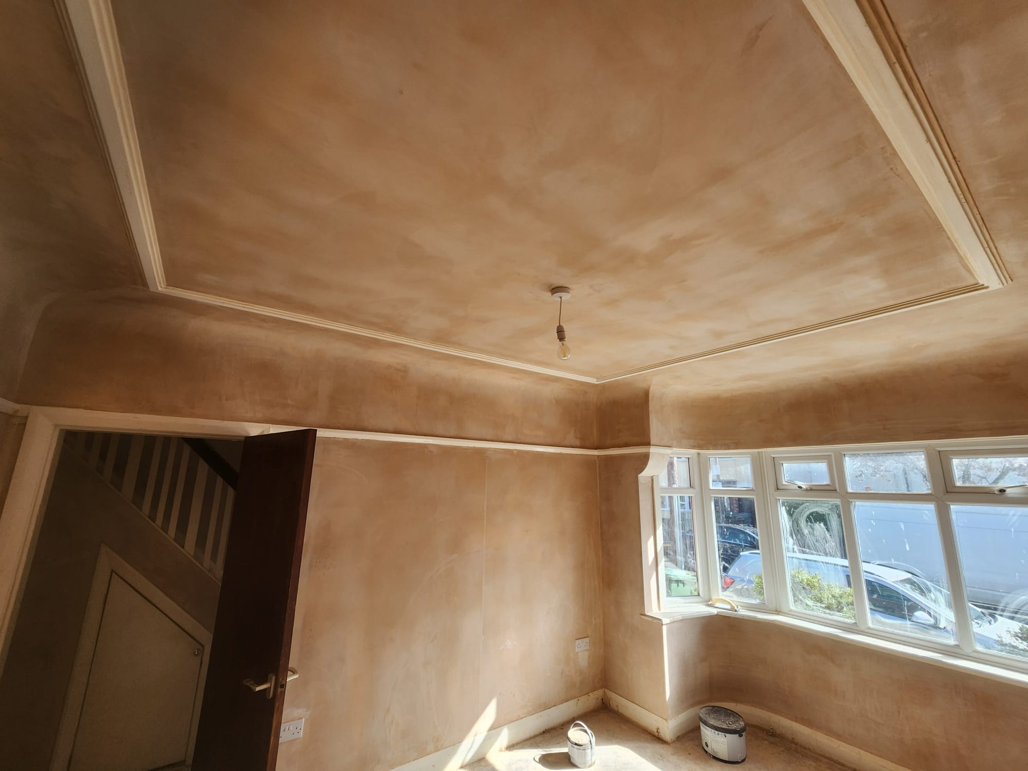 After plastering photo showing the finished room