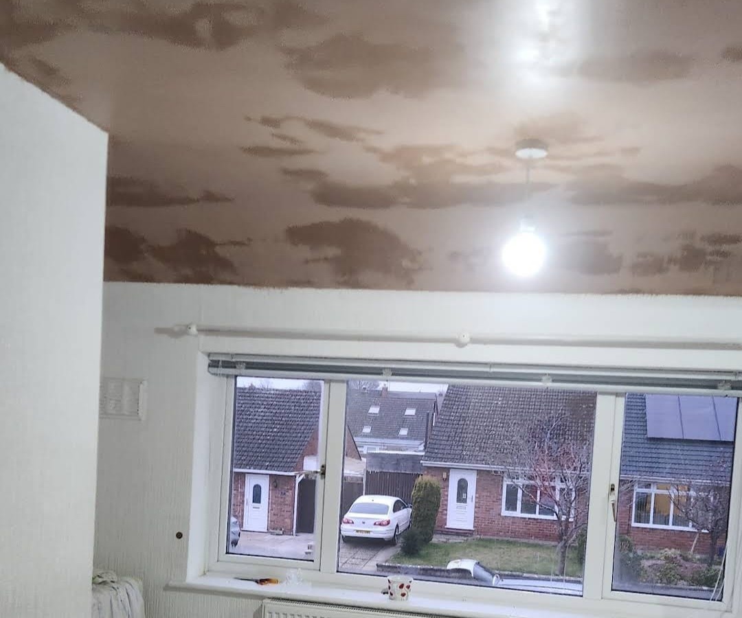 Finished stage of the transformed ceiling and room