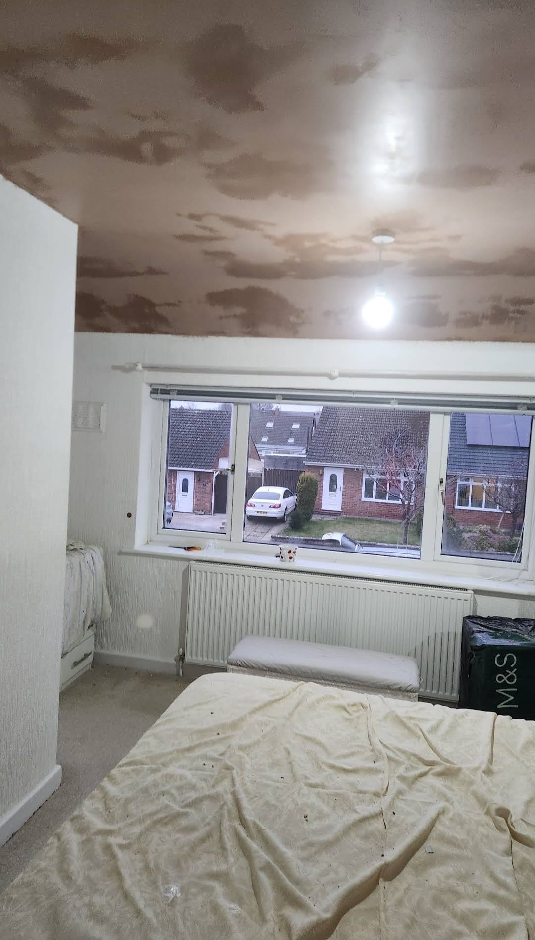 Finished stage of hand turn cove and artex ceiling project